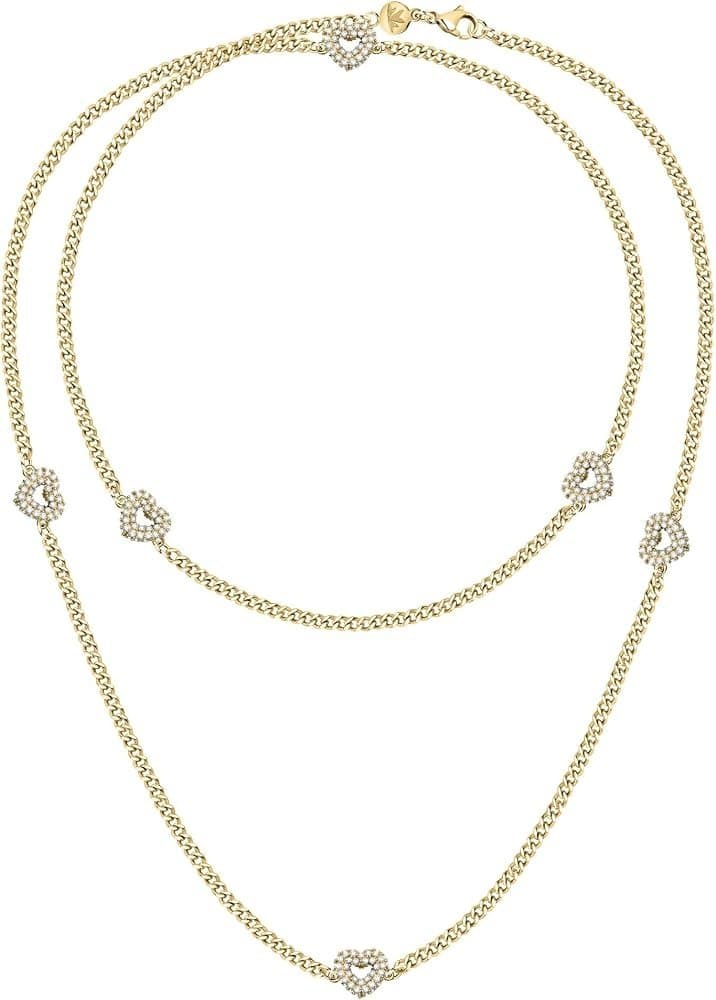Collana Donna Morellato Incontri dorata lunga a doppio giro con elementi in pavé