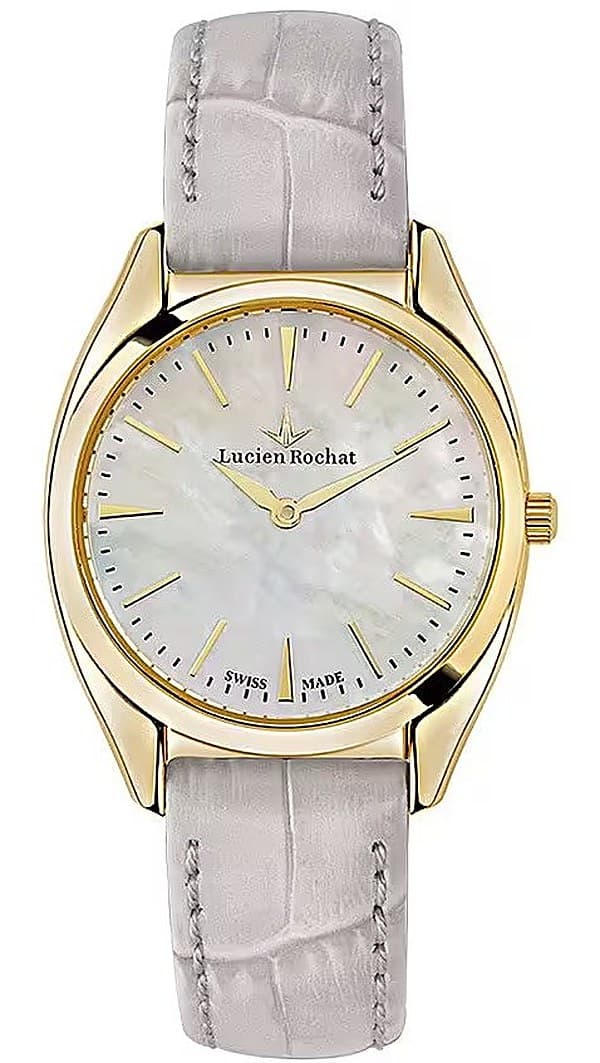 Orologio Donna Lucien Rochat dorato con madreperla e cinturino bianco