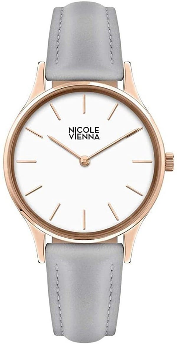 Orologio Donna Nicole Vienna in oro rosa con quadrante bianco e cinturino grigio