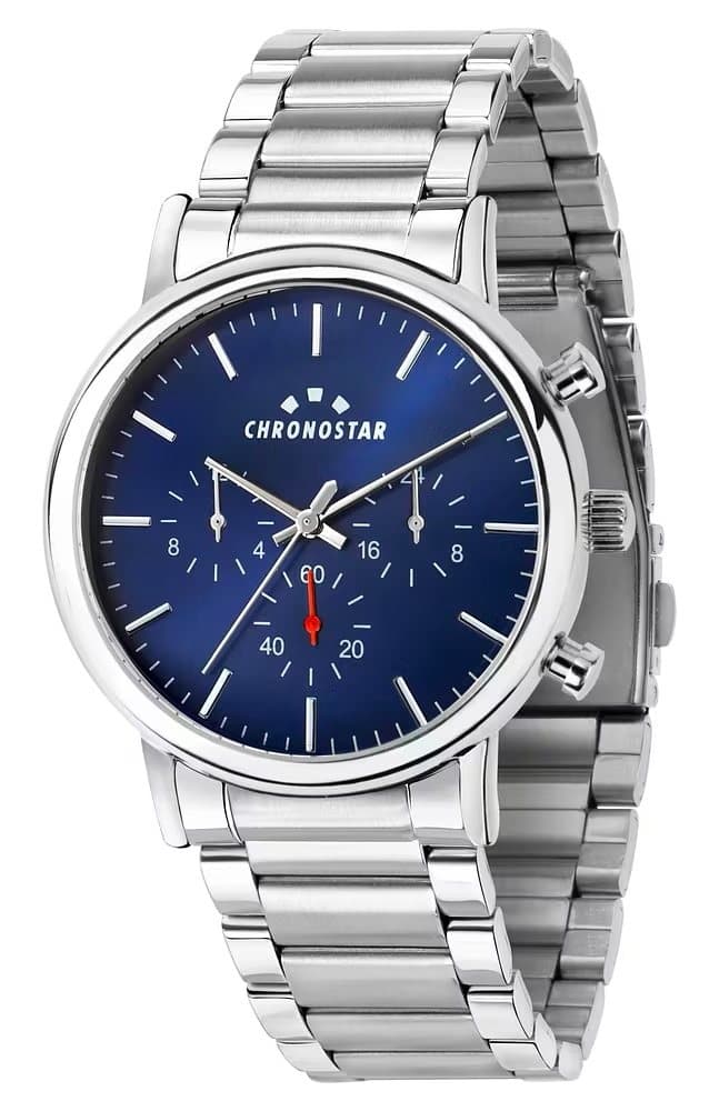 Orologio Uomo Chronostar Polaris cronografo blu con bracciale in acciaio R3753276006