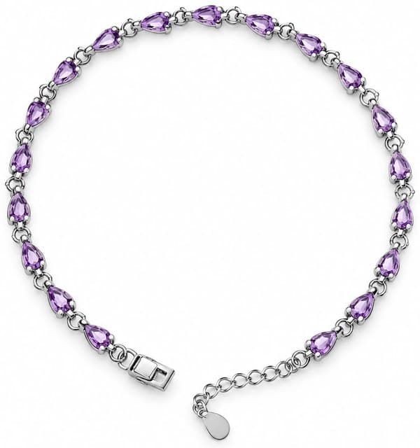 Bracciale Donna Ego tennis con pietre viola a goccia