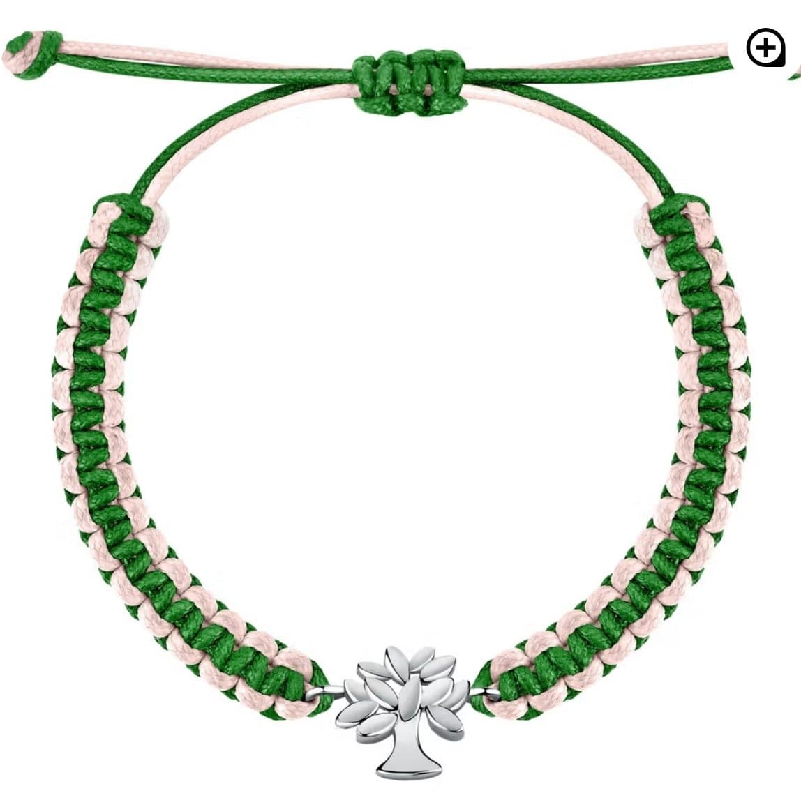 Bracciale Donna La Petite Story con cordino verde e quadrifoglio