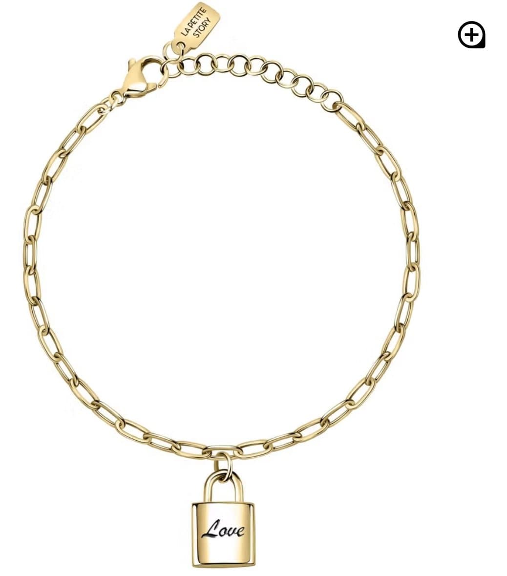 Bracciale Donna La Petite Story dorato con lucchetto Love