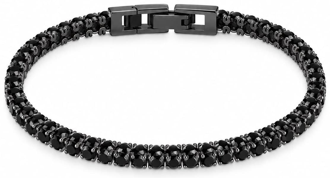 Bracciale Ego tennis nero con pietre nere grandi