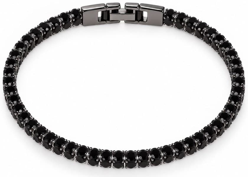 Bracciale Ego tennis nero con pietre nere