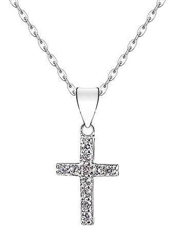 Collana Donna Ego in acciaio inox con croce di zirconi