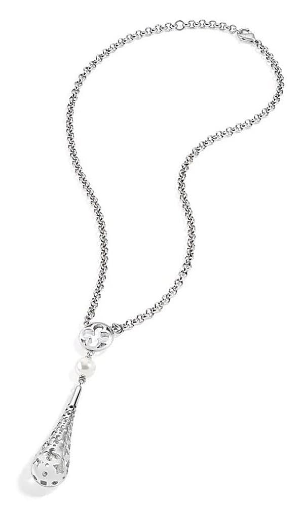 Collana Donna Morellato in argento con ciondolo a goccia in pavé SAAZ02
