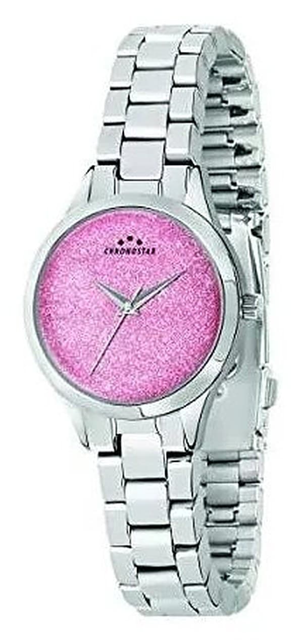 Orologio Donna Chronostar piccolo con quadrante rosa glitter