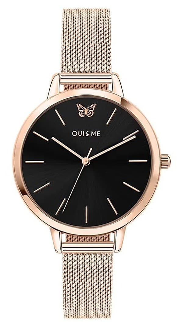 Orologio Donna Oui & Me in oro rosa con farfalla e quadrante nero