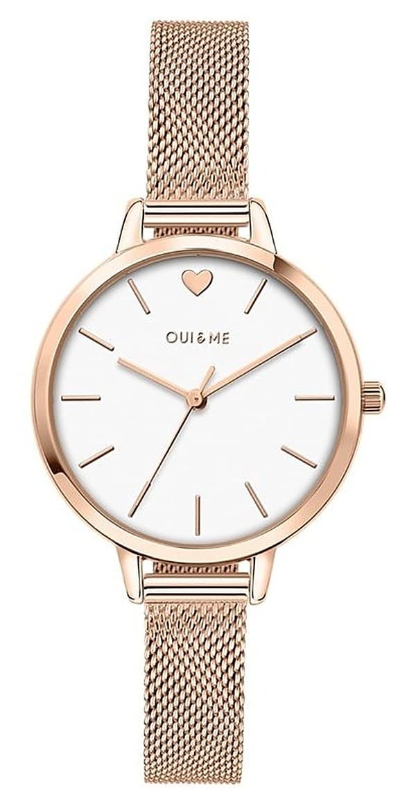 Orologio Donna Oui & Me in oro rosa con quadrante bianco e maglia milanese