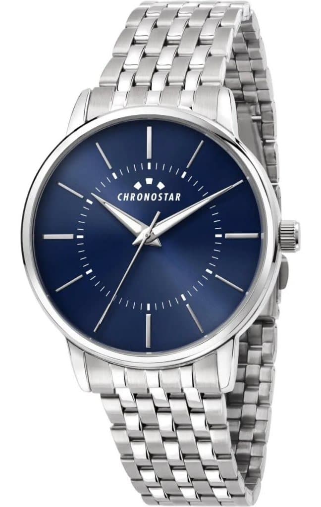 Orologio Uomo Chronostar con quadrante blu e bracciale in acciaio