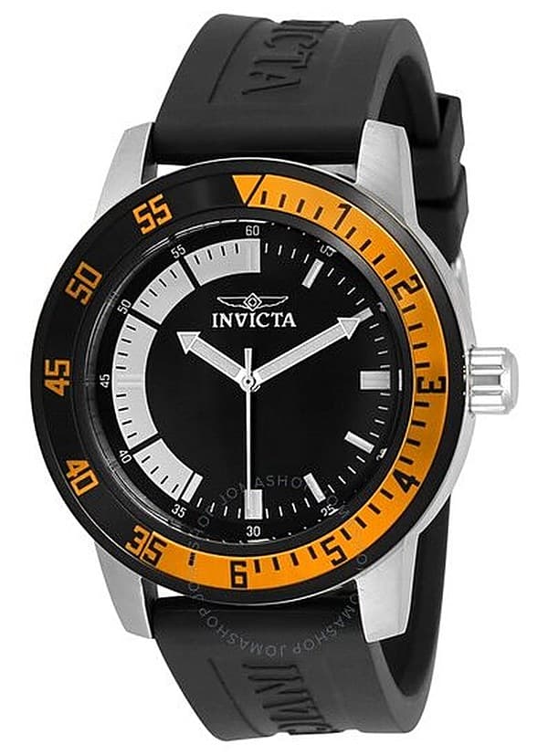 Orologio Uomo Invicta Pro Diver con ghiera arancione e cinturino nero
