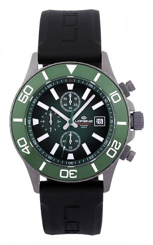 Orologio Uomo Lorenz cronografo verde con cinturino nero