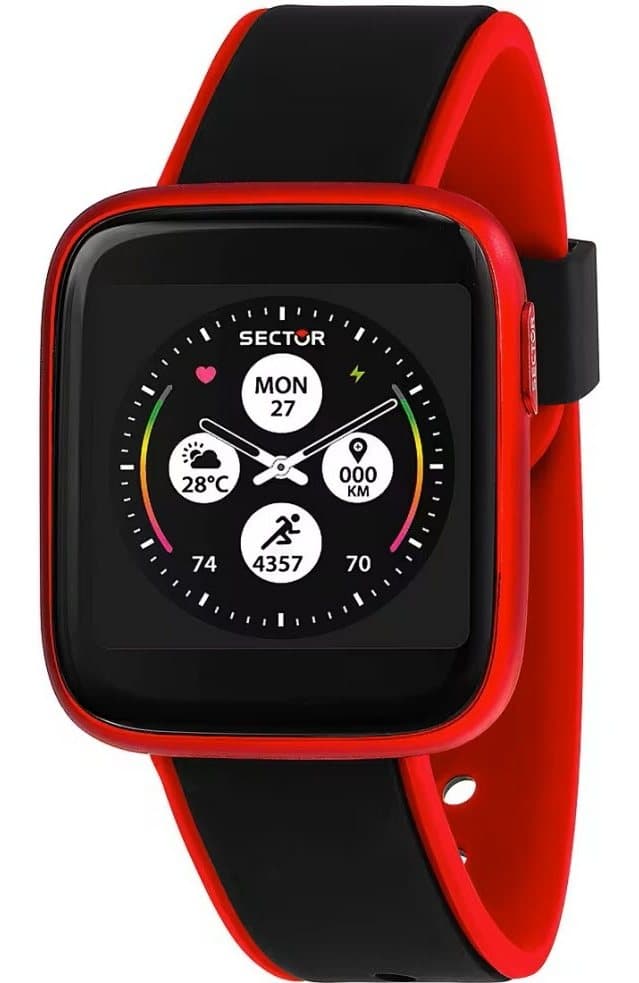 Smartwatch Sector rosso con cinturino nero R3253158008
